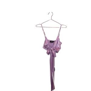 Cider Purple Cross Wrap Crop Top - Size Small